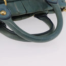 Miu Miu Matelasse Hand Bag Vitellolux 2way Green Gold Auth 202508V-8