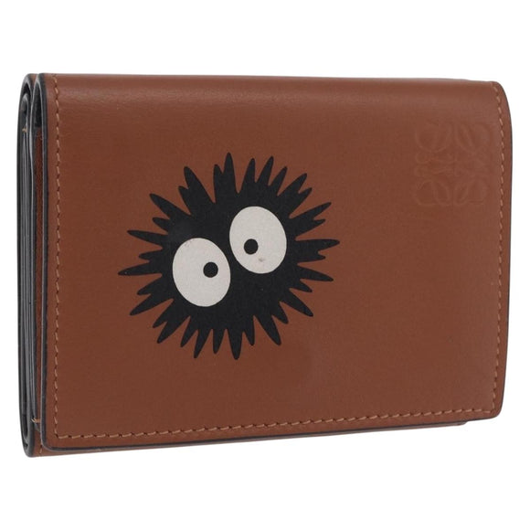 LOEWE LOEWE �~ Studio Ghibli Suswatari Wallet Leather Brown Silver Auth 202509M