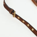 Miu Miu Hand Bag Leather 2way Brown Gold Auth 202512A-10