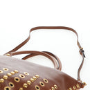 Miu Miu Hand Bag Leather 2way Brown Gold Auth 202512A-15