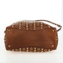 Miu Miu Hand Bag Leather 2way Brown Gold Auth 202512A-6