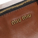 Miu Miu Hand Bag Leather 2way Brown Gold Auth 202512A-20