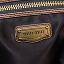 Miu Miu Hand Bag Leather 2way Brown Gold Auth 202512A-22