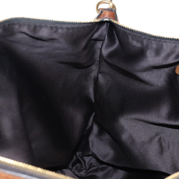 Miu Miu Hand Bag Leather 2way Brown Gold Auth 202512A