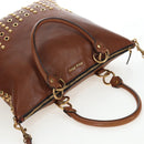 Miu Miu Hand Bag Leather 2way Brown Gold Auth 202512A-7
