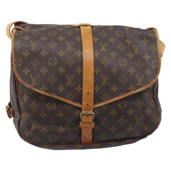 LOUIS VUITTON Monogram Saumur 35 Shoulder Bag M42254 LV Auth 202513