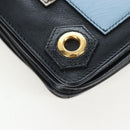 PRADA Chain Shoulder Bag Leather Black Gold Auth 202514M-13