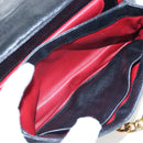 PRADA Chain Shoulder Bag Leather Black Gold Auth 202514M-29