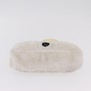 PRADA Hand Pouch Hand Bag pile White Silver Auth 202515A-6