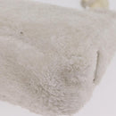 PRADA Hand Pouch Hand Bag pile White Silver Auth 202515A-19