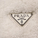 PRADA Hand Pouch Hand Bag pile White Silver Auth 202515A-21
