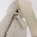 PRADA Hand Pouch Hand Bag pile White Silver Auth 202515A-22