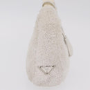 PRADA Hand Pouch Hand Bag pile White Silver Auth 202515A-5