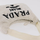 PRADA Hand Pouch Hand Bag pile White Silver Auth 202515A-14