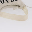PRADA Hand Pouch Hand Bag pile White Silver Auth 202515A-7
