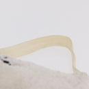 PRADA Hand Pouch Hand Bag pile White Silver Auth 202515A-15