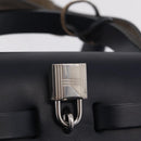 HERMES Herbag Zip PM Hand Bag Canvas Leather 2way Navy Silver Auth 202516SAM-18