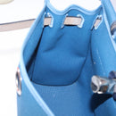 HERMES Herbag Zip PM Hand Bag Canvas Leather 2way Navy Silver Auth 202516SAM-28