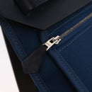 HERMES Herbag Zip PM Hand Bag Canvas Leather 2way Navy Silver Auth 202516SAM-29
