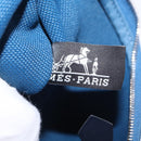 HERMES Herbag Zip PM Hand Bag Canvas Leather 2way Navy Silver Auth 202516SAM-34