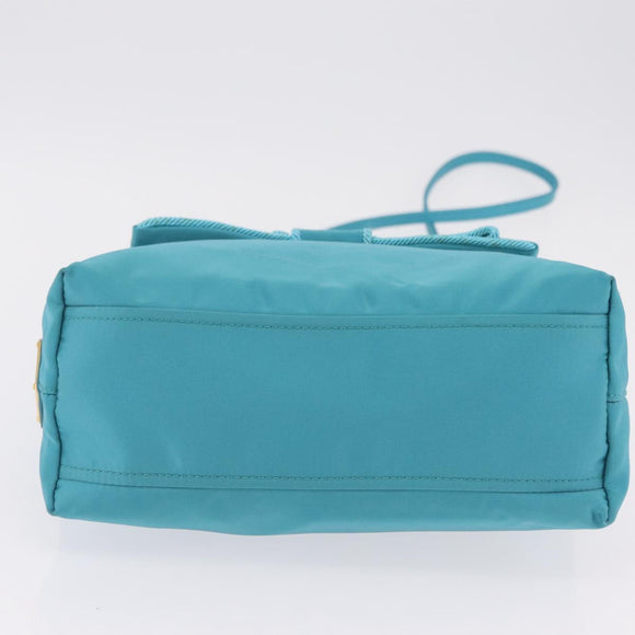 PRADA Hand Bag 2way Green Gold Auth 202518A