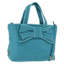 PRADA Hand Bag 2way Green Gold Auth 202518A-1