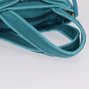 PRADA Hand Bag 2way Green Gold Auth 202518A-8
