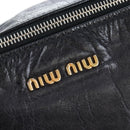 Miu Miu Hand Bag Vitellolux 2way Black Gold Auth 202521M-20