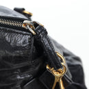 Miu Miu Hand Bag Vitellolux 2way Black Gold Auth 202521M-21