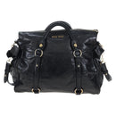 Miu Miu Hand Bag Vitellolux 2way Black Gold Auth 202521M-13