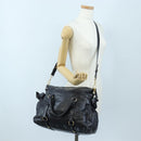 Miu Miu Hand Bag Vitellolux 2way Black Gold Auth 202521M-28