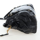 Miu Miu Hand Bag Vitellolux 2way Black Gold Auth 202521M-3