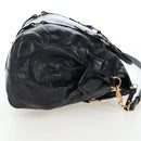 Miu Miu Hand Bag Vitellolux 2way Black Gold Auth 202521M-4