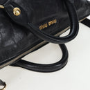 Miu Miu Hand Bag Vitellolux 2way Black Gold Auth 202521M-7