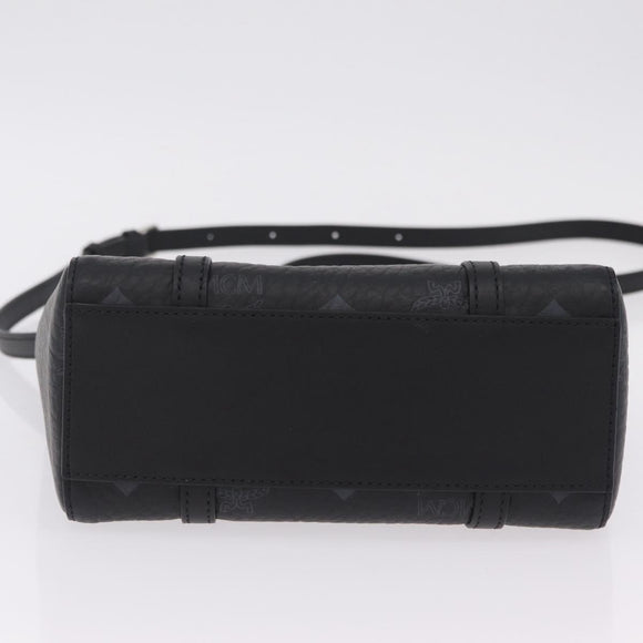 MCM Vicetos Logogram Bag PVC Leather 2way LOONEY TUNES Black Silver Auth 202523M