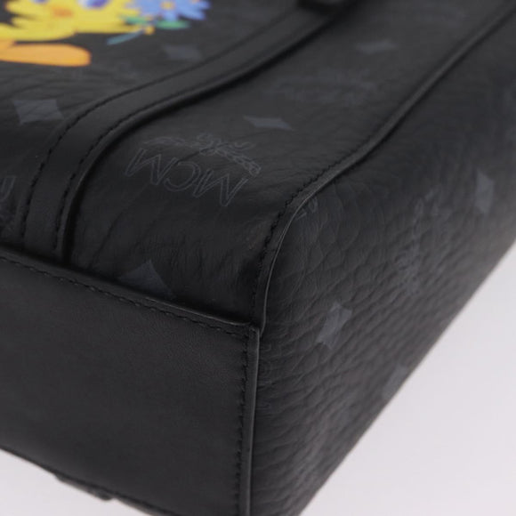 MCM Vicetos Logogram Bag PVC Leather 2way LOONEY TUNES Black Silver Auth 202523M