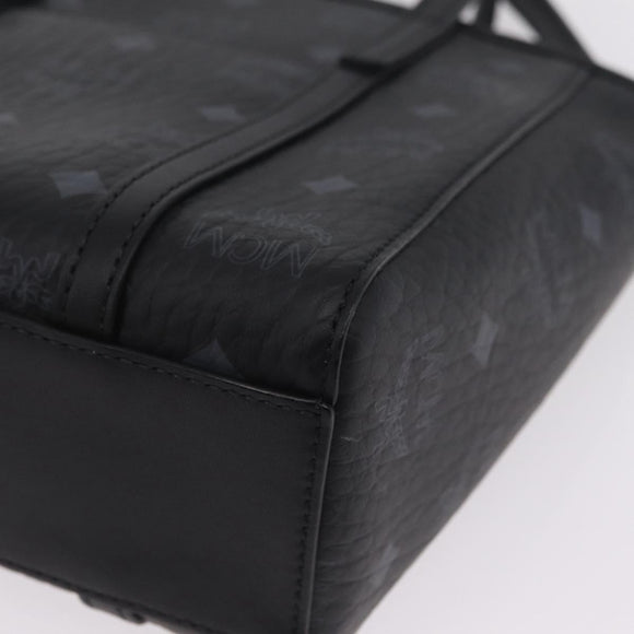 MCM Vicetos Logogram Bag PVC Leather 2way LOONEY TUNES Black Silver Auth 202523M