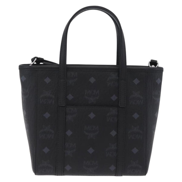 MCM Vicetos Logogram Bag PVC Leather 2way LOONEY TUNES Black Silver Auth 202523M