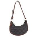 CELINE Triomphe Mini Ava Pouch PVC Black Gold Auth 202524M-1
