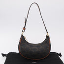 CELINE Triomphe Mini Ava Pouch PVC Black Gold Auth 202524M-22