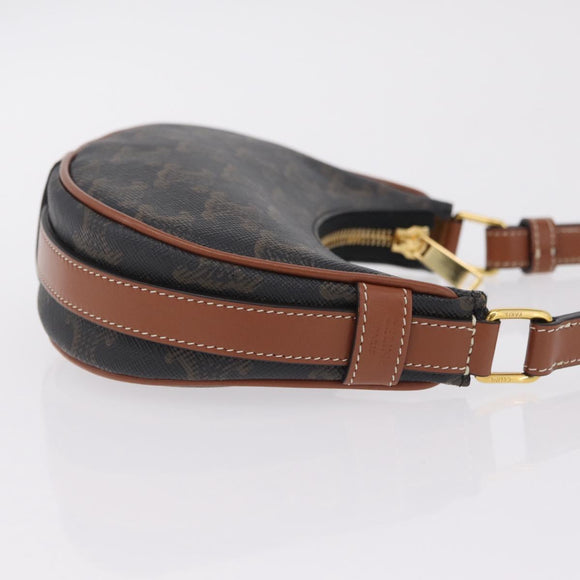 CELINE Triomphe Mini Ava Pouch PVC Black Gold Auth 202524M