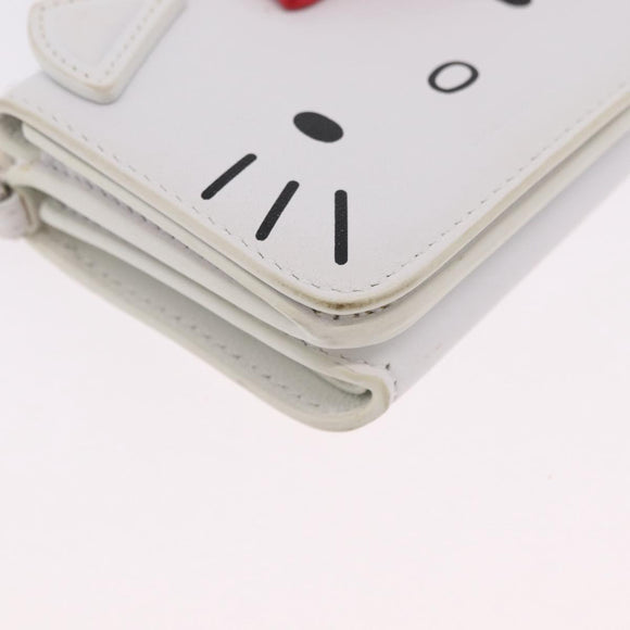 Balenciaga Chain Shoulder Compact Wallet Leather 2way White 623241 Auth 202531M