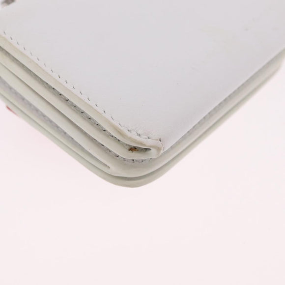 Balenciaga Chain Shoulder Compact Wallet Leather 2way White 623241 Auth 202531M