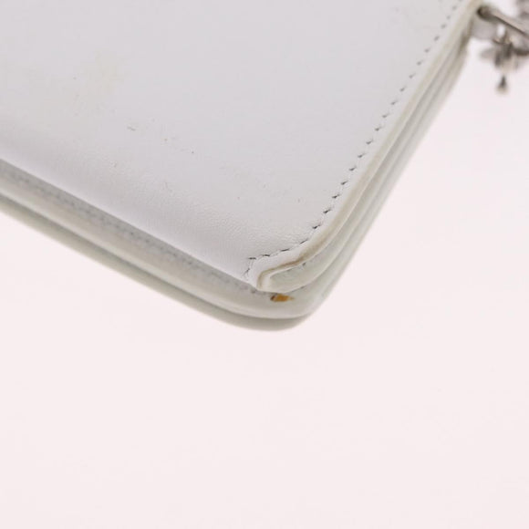 Balenciaga Chain Shoulder Compact Wallet Leather 2way White 623241 Auth 202531M