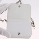 Balenciaga Chain Shoulder Compact Wallet Leather 2way White 623241 Auth 202531M-21