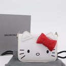 Balenciaga Chain Shoulder Compact Wallet Leather 2way White 623241 Auth 202531M-12