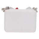 Balenciaga Chain Shoulder Compact Wallet Leather 2way White 623241 Auth 202531M-3
