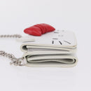 Balenciaga Chain Shoulder Compact Wallet Leather 2way White 623241 Auth 202531M-5