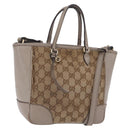 GUCCI GG Canvas Hand Bag 2way Beige Gold 353121 Auth 202533-1