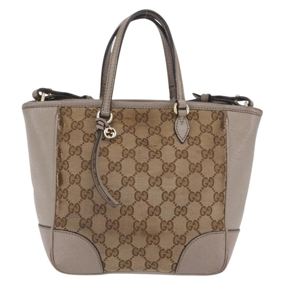 GUCCI GG Canvas Hand Bag 2way Beige Gold 353121 Auth 202533
